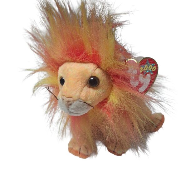 Ty Beanie Baby Bushy 2000 Lion Plush Orange Neon Cat Jungle Vintage - Picture 10 of 10